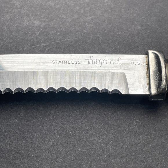 Forgecraft VTG Stainless Steel Faux Bone Stag Handle Steak Knives set of 6 USA - Picture 2 of 6